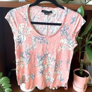 Sanctuary Pink Floral Linen tshirt